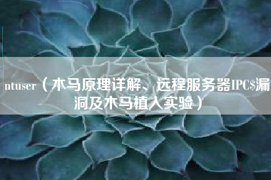 ntuser（木马原理详解、远程服务器IPC$漏洞及木马植入实验）