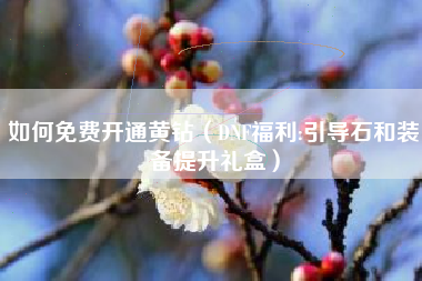 如何免费开通黄钻（DNF福利:引导石和装备提升礼盒）