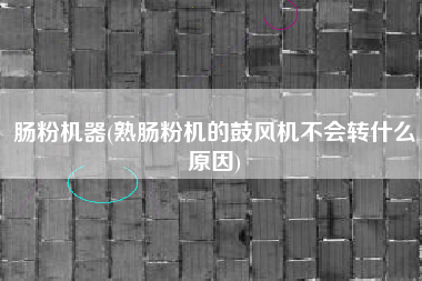 肠粉机器(熟肠粉机的鼓风机不会转什么原因)