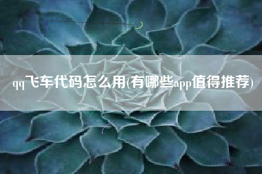 qq飞车代码怎么用(有哪些app值得推荐)
