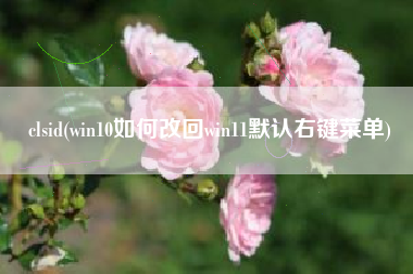 clsid(win10如何改回win11默认右键菜单)
