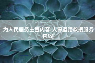 为人民服务主要内容(人保道路救援服务内容)