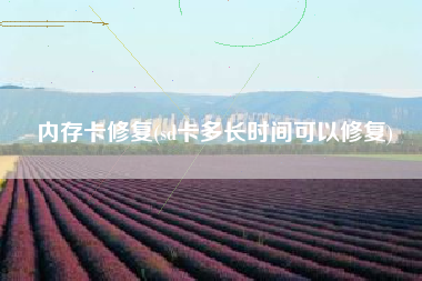 内存卡修复(sd卡多长时间可以修复)