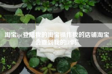 淘宝ip(登陆我的淘宝操作我的店铺淘宝会查到我的IP吗)