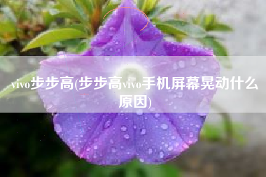 vivo步步高(步步高vivo手机屏幕晃动什么原因)