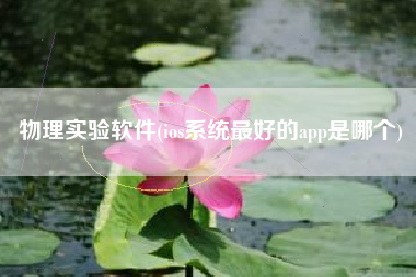 物理实验软件(ios系统最好的app是哪个)