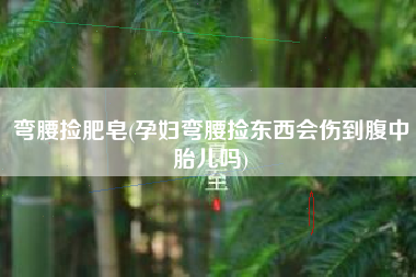 详细阅读:弯腰捡肥皂(孕妇弯腰捡东西会伤到腹中胎儿吗) 弯腰捡肥皂(孕妇弯腰捡东西会伤到腹中胎儿吗)