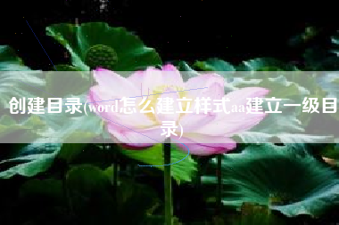 创建目录(word怎么建立样式aa建立一级目录)