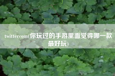 twittercom(你玩过的手游里面觉得哪一款最好玩)