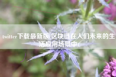 twitter下载最新版(区块链在人们未来的生活应用场景中)