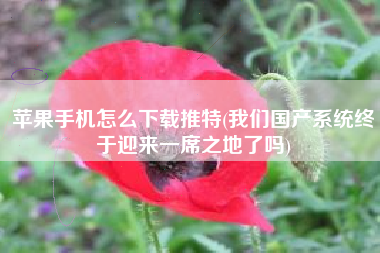 苹果手机怎么下载推特(我们国产系统终于迎来一席之地了吗)