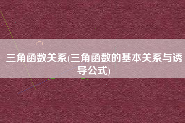三角函数关系(三角函数的基本关系与诱导公式)