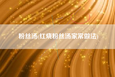 粉丝汤(红烧粉丝汤家常做法)