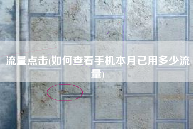 流量点击(如何查看手机本月已用多少流量)