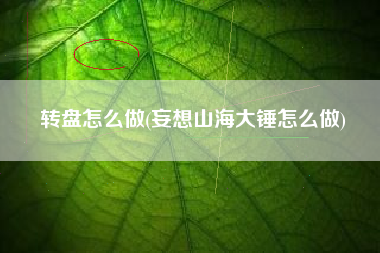 转盘怎么做(妄想山海大锤怎么做)
