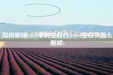 如何删除excel中的空白行(excel空白页怎么删掉)