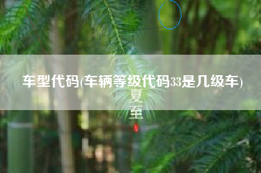 车型代码(车辆等级代码33是几级车)