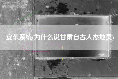 安东系统(为什么说甘肃自古人杰地灵)