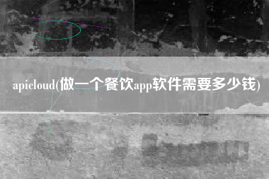 apicloud(做一个餐饮app软件需要多少钱)