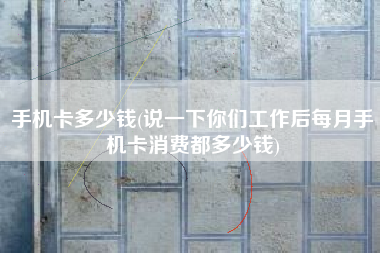 手机卡多少钱(说一下你们工作后每月手机卡消费都多少钱)