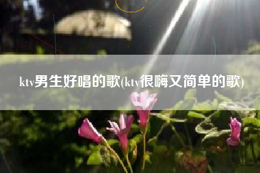 ktv男生好唱的歌(ktv很嗨又简单的歌)