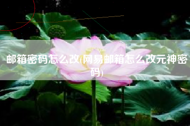 邮箱密码怎么改(网易邮箱怎么改元神密码)