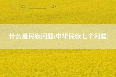 什么是民族问题(中华民族七个问题)