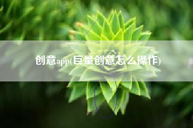 创意app(巨量创意怎么操作)