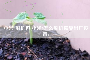 小米6刷机包(小米6怎么刷机恢复出厂设置)
