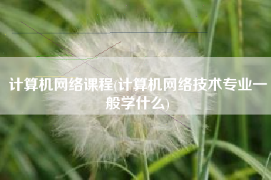 计算机网络课程(计算机网络技术专业一般学什么)