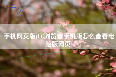 手机网页版(UC浏览器手机版怎么查看电脑版网页)