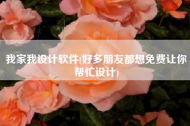 我家我设计软件(好多朋友都想免费让你帮忙设计)