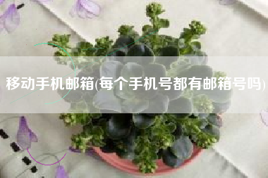 移动手机邮箱(每个手机号都有邮箱号吗)
