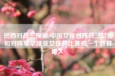 巴西对荷兰预测(中国女排对阵荷兰女排和对阵塞尔维亚女排的比赛哪一个胜算更大)
