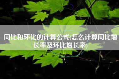 同比和环比的计算公式(怎么计算同比增长率及环比增长率)