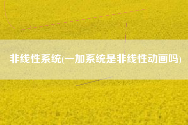 非线性系统(一加系统是非线性动画吗)