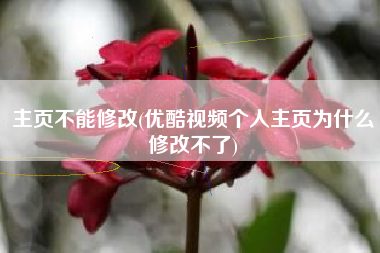 主页不能修改(优酷视频个人主页为什么修改不了)
