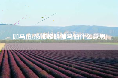 详细阅读:伽马值(恐怖黎明伽马值什么意思) 伽马值(恐怖黎明伽马值什么意思)