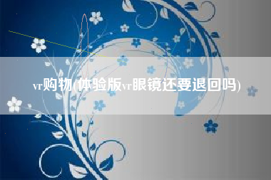 vr购物(体验版vr眼镜还要退回吗)