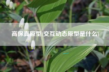 高保真原型(交互动态原型是什么)