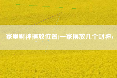 家里财神摆放位置(一家摆放几个财神)