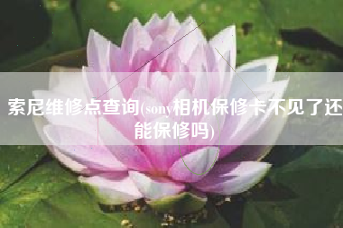 索尼维修点查询(sony相机保修卡不见了还能保修吗)