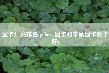 显卡厂商排名(geforce显卡和华硕显卡哪个好)