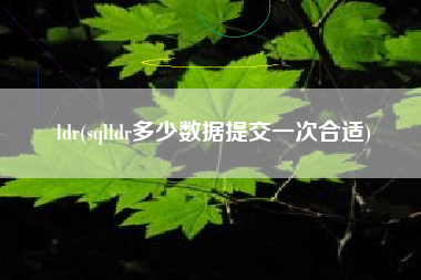 ldr(sqlldr多少数据提交一次合适)