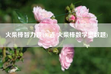 火柴棒智力题100道(火柴棒数学奥数题)