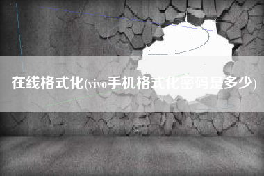在线格式化(vivo手机格式化密码是多少)