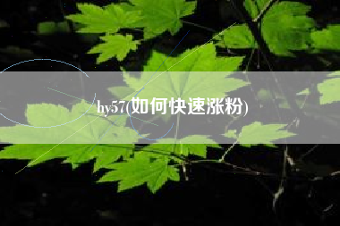 hy57(如何快速涨粉)