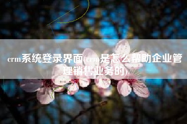 crm系统登录界面(crm是怎么帮助企业管理销售业务的)