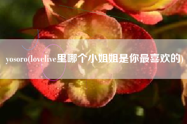 yosoro(lovelive里哪个小姐姐是你最喜欢的)