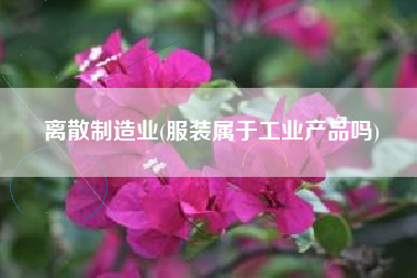 详细阅读:离散制造业(服装属于工业产品吗) 离散制造业(服装属于工业产品吗)